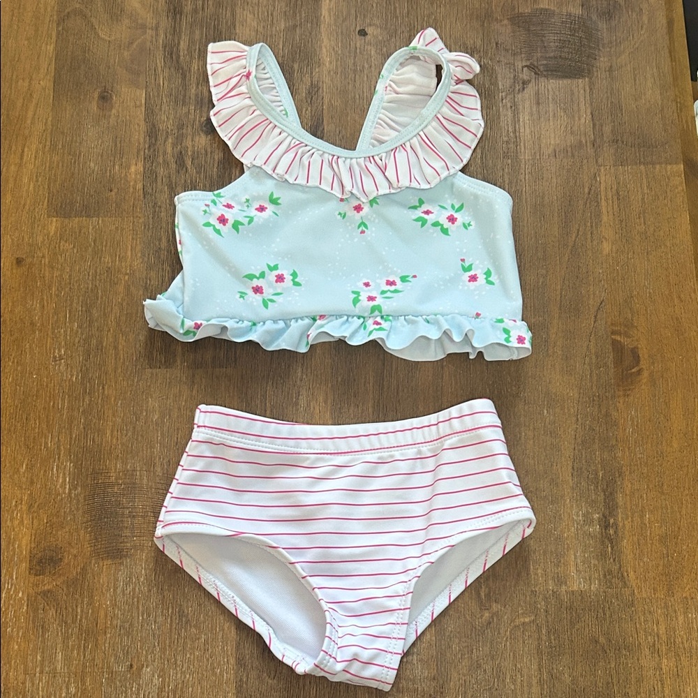 Stitchy Fish Floral Ruffle Bikini Set